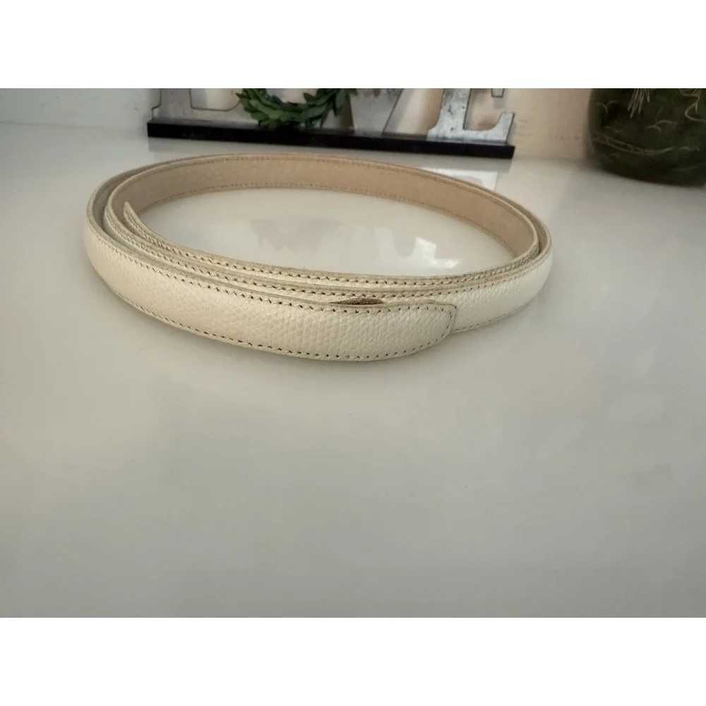 Terry‎ Stack Size XL Minimalist Belt Off White Italian Leather Hook Loop Closure